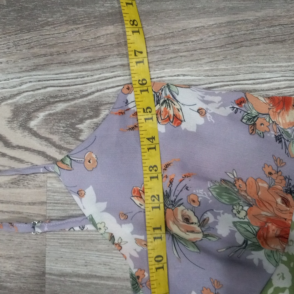 MELLODAY Two Tone Floral Print Women's Empire Waist Midi Dress Size S - Picture 9 of 15